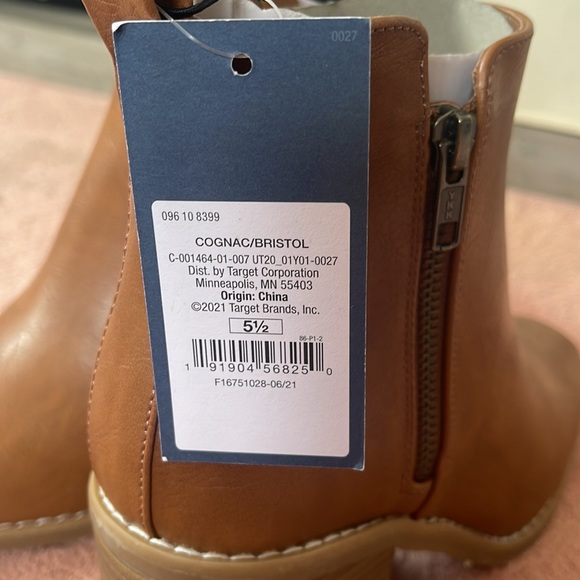 Universal Thread Bristol Booties cognac Target heeled brown New - Picture 5 of 5